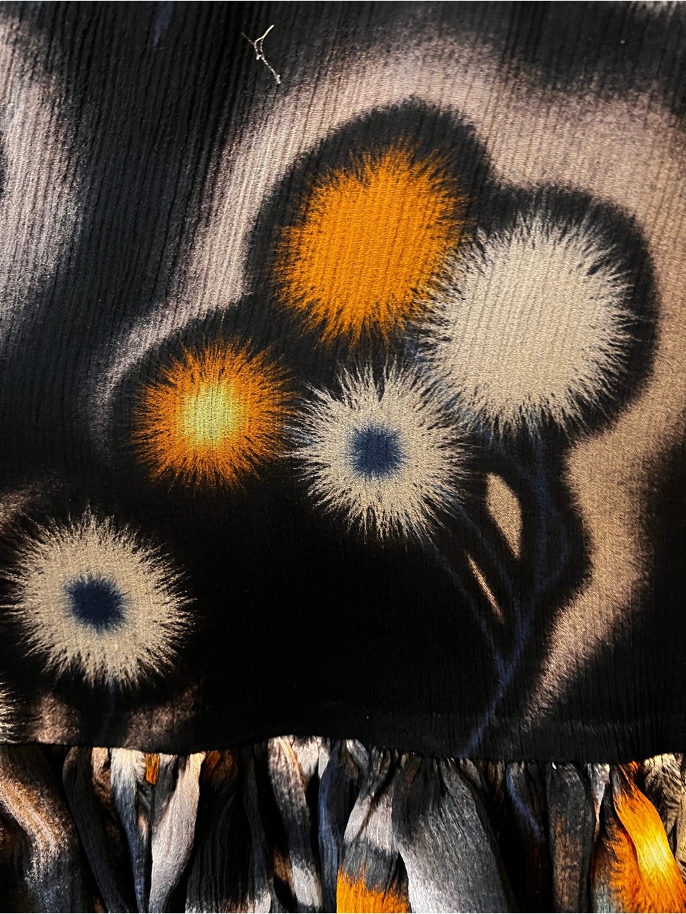JASON WU Floral Silk Blend Ruffle Mini Dress Sheer Sleeve Designer Size 8 - Picture 4 of 8